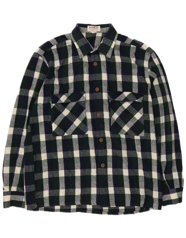 Винтажная мужская фланелевая рубашка, большая зеленая шерсть