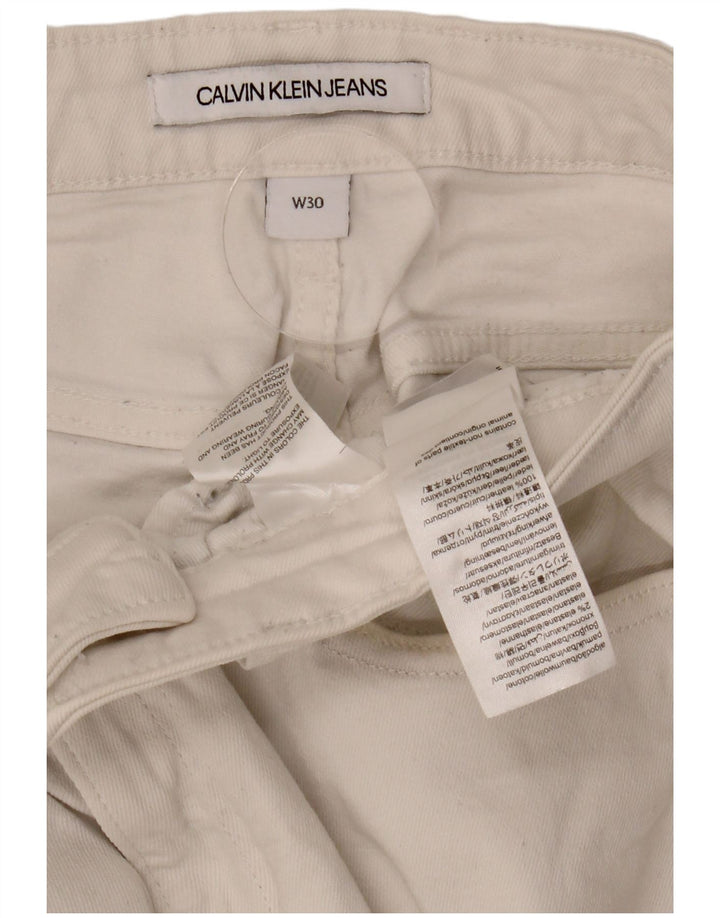 CALVIN KLEIN Женские укороченные джинсы W30 L24 Белый хлопок