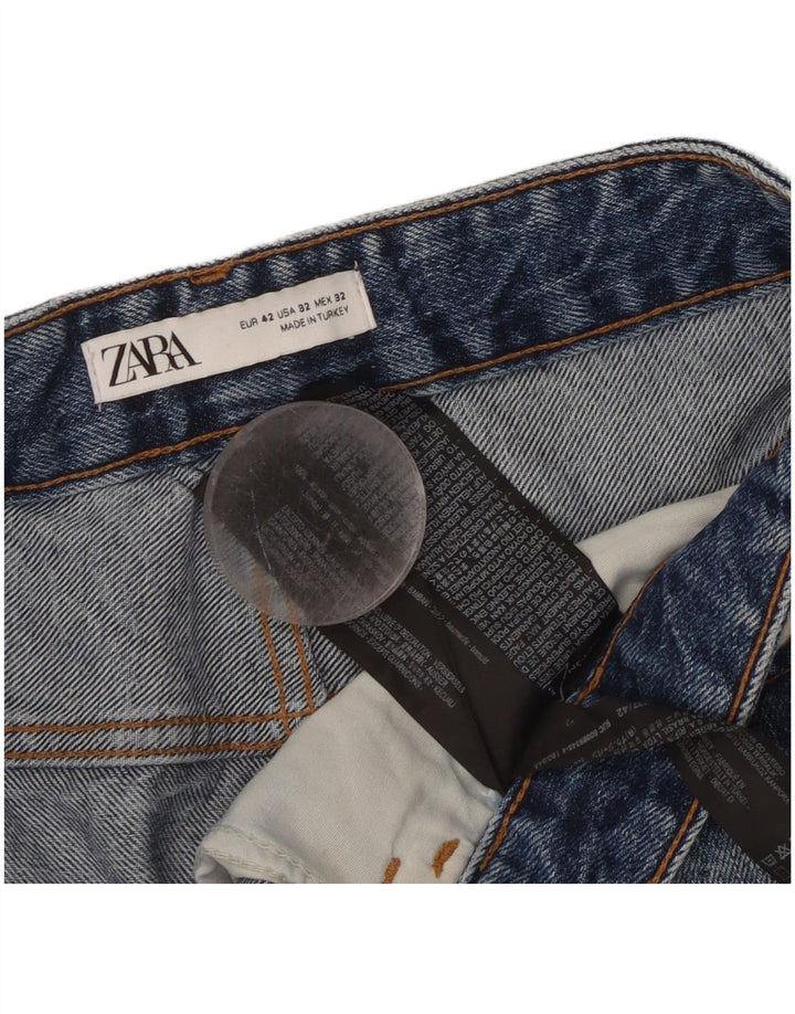 Женские джинсовые шорты Zara EU 42, большие, W32, синие, хлопок