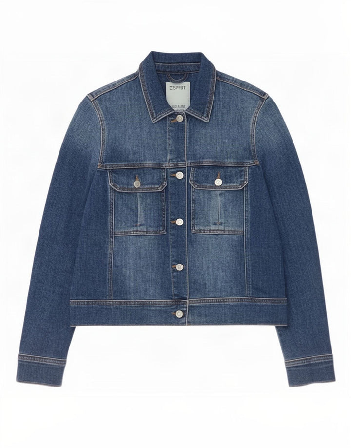 Женская джинсовая куртка Esprit UK 12, хлопок среднего синего цвета