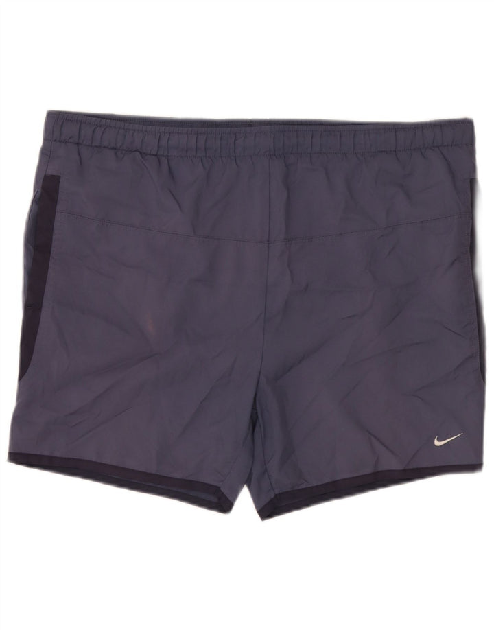 Мужские шорты для плавания Nike UK 39/41, средний темно-синий, полиэстер с цветными блоками