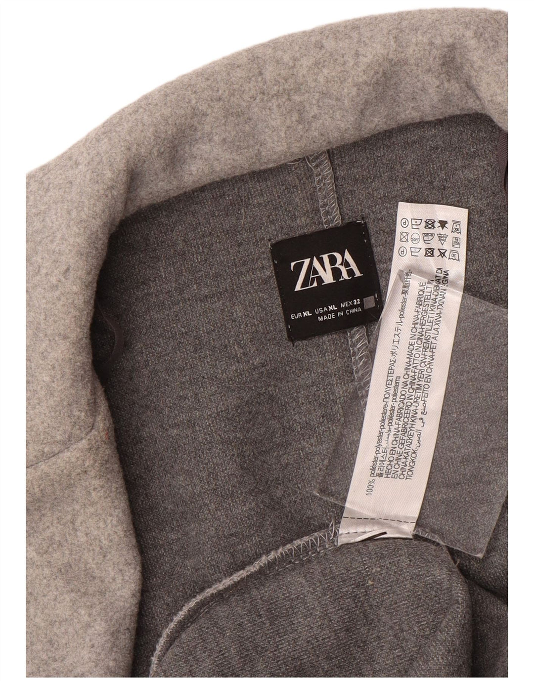 Женское открытое пальто ZARA UK 18 XL, серый полиэстер