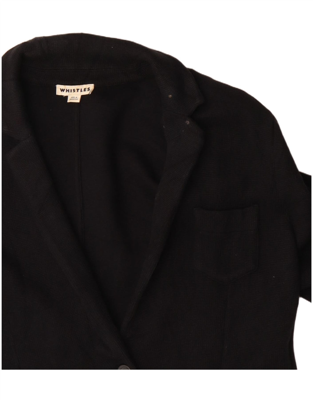 Женский пиджак Whistles на 2 пуговицах, Великобритания 16, большой черный хлопок