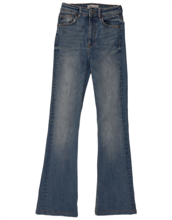 Женские расклешенные джинсы Zara EU 34 2XS W24 L30 синие