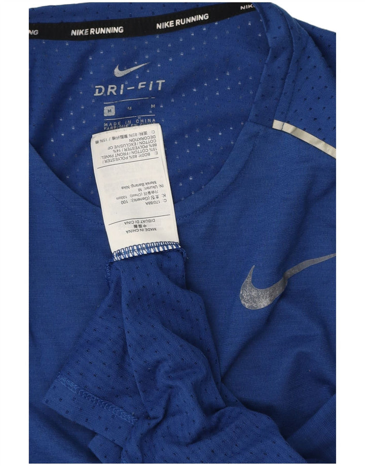 Мужская футболка NIKE Dri Fit из полиэстера среднего синего цвета