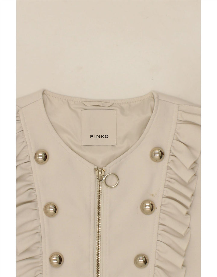 PINKO Womens Crop Blazer Jacket US 8 Medium White Polyester Vintage Pinko and Second-Hand Pinko from Messina Hembry 