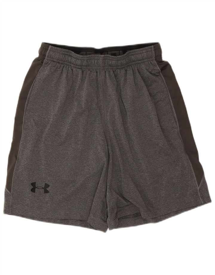 Мужские спортивные шорты Under Armour среднего серого цвета с цветными блоками