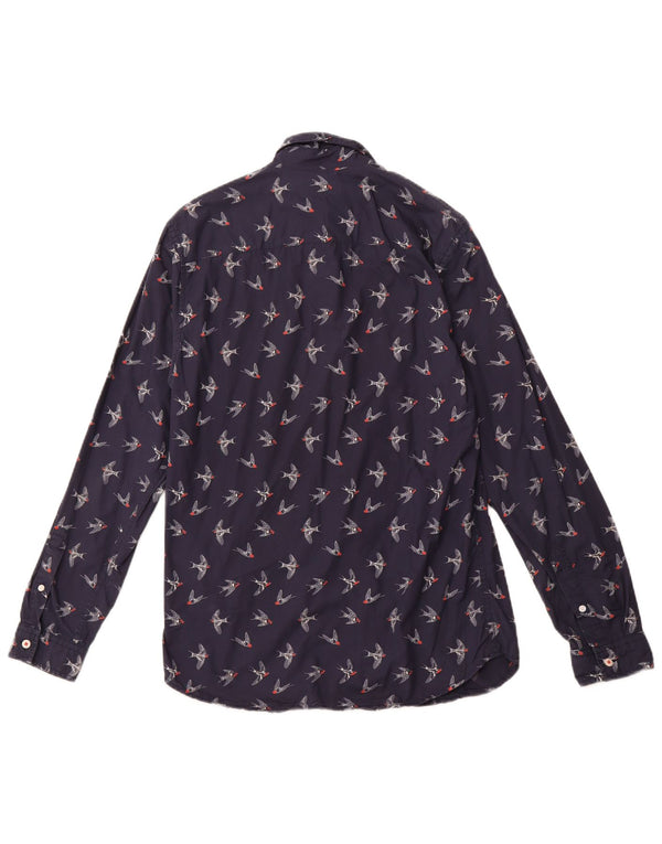 Мужская рубашка с рисунком JACK & JONES, маленькая, темно-синяя, хлопковая