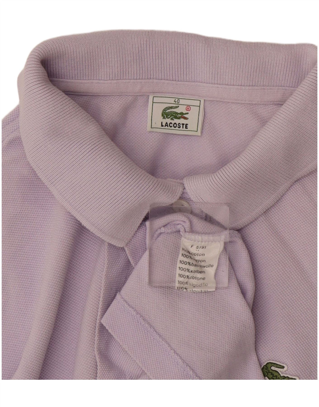 Женская рубашка-поло Lacoste, размер 40, средний фиолетовый хлопок, размер 40