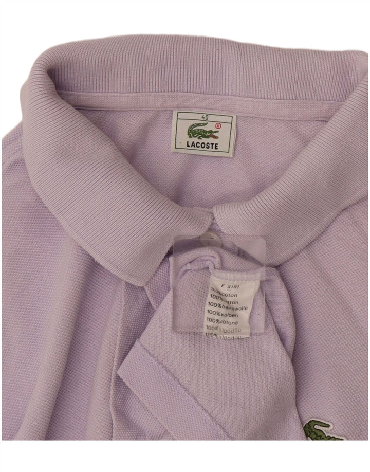 Женская рубашка-поло Lacoste, размер 40, средний фиолетовый хлопок, размер 40