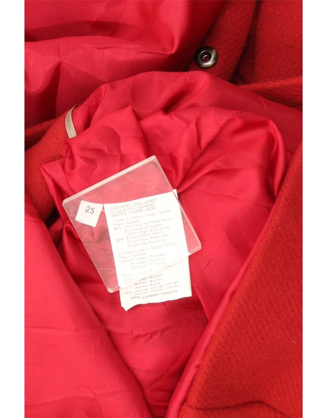 Женское оверсайзовое пальто с капюшоном Marina Sport, размер 25, большое красное из натуральной шерсти