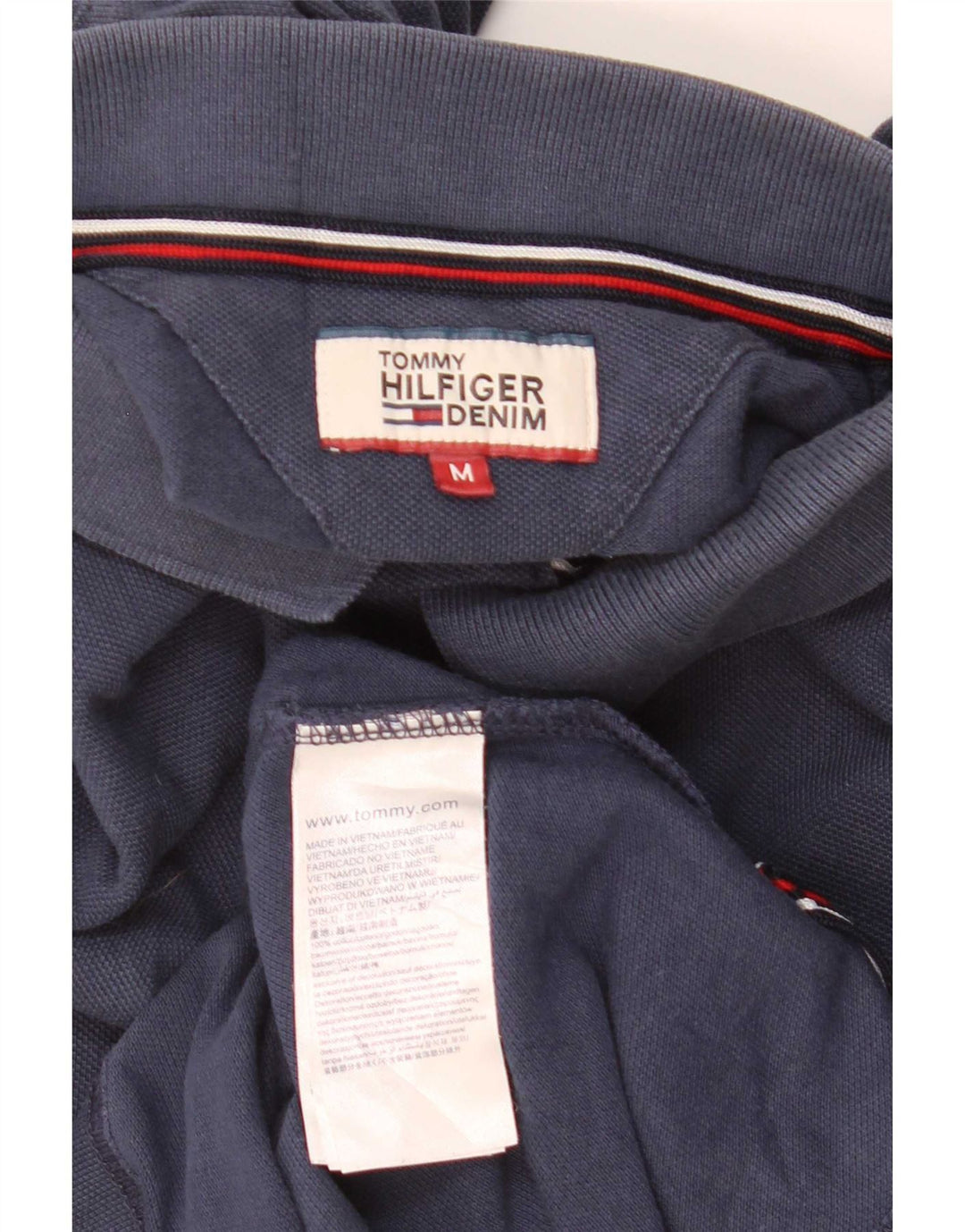 Мужская рубашка-поло Tommy Hilfiger, средний темно-синий хлопок