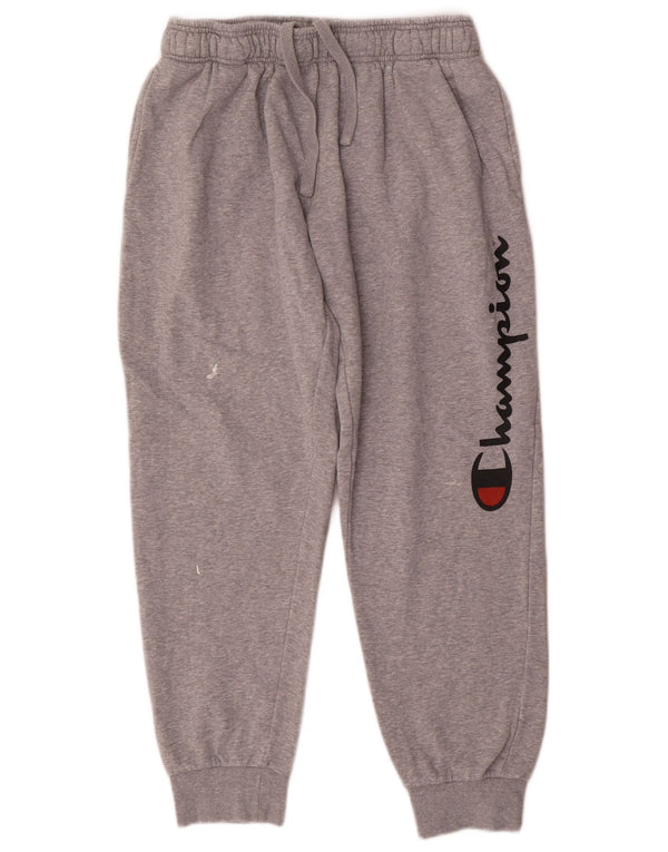 Мужские спортивные брюки с графическим рисунком Champion, джоггеры, 2XL, серый хлопок с крапинками