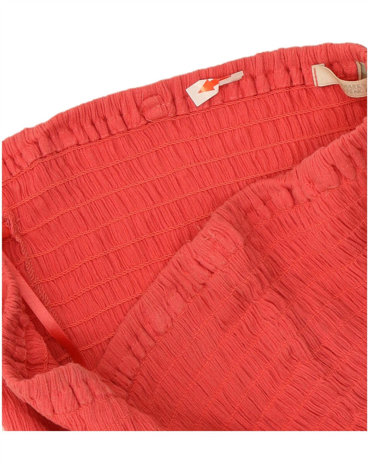 Женское платье без бретелек Marks & Spencer UK 12, хлопок среднего красного цвета