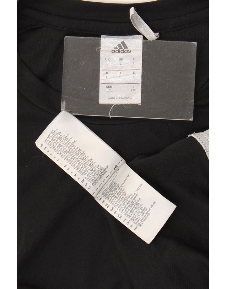 Мужская футболка ADIDAS Climalite, большой черный полиэстер с цветными блоками