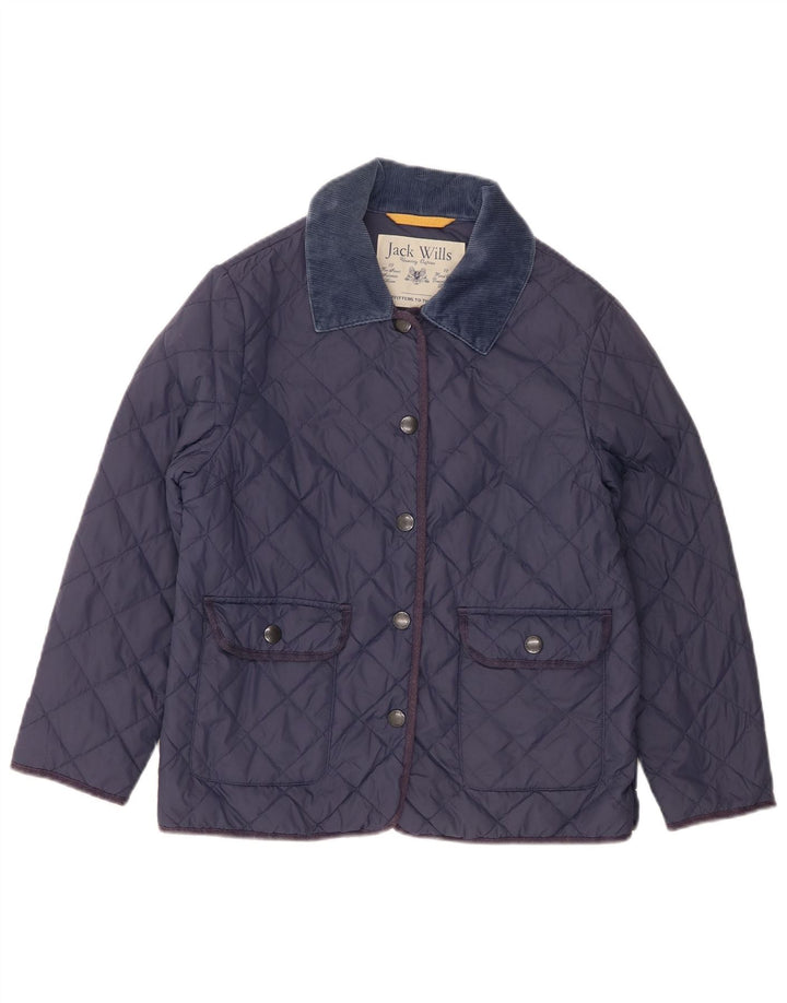 Женская стеганая куртка Jack Wills UK 14, средний темно-синий нейлон