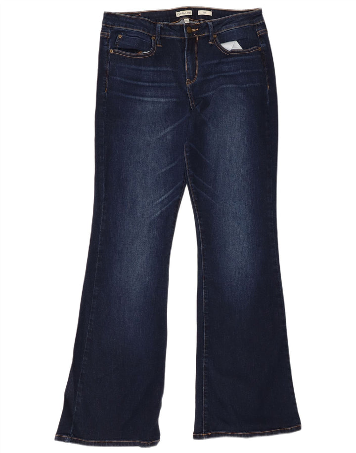 Женские расклешенные джинсы CALVIN KLEIN US 10, средний размер W30 L32, синий хлопок