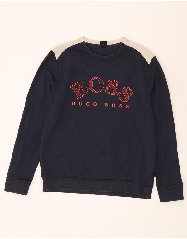 Женский свитер с рисунком Hugo Boss UK 18 XL Темно-синий с цветными блоками