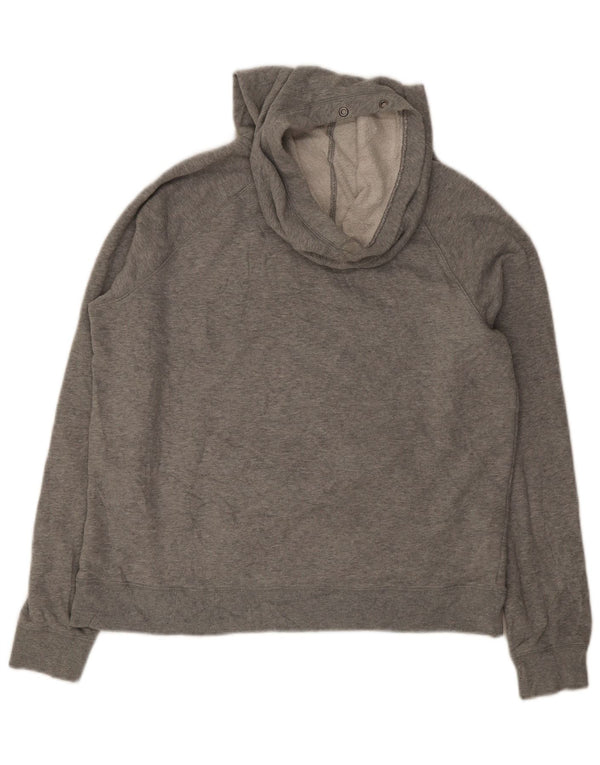 Nike Womens Hoodie Jumper UK 14 Large Grey Cotton