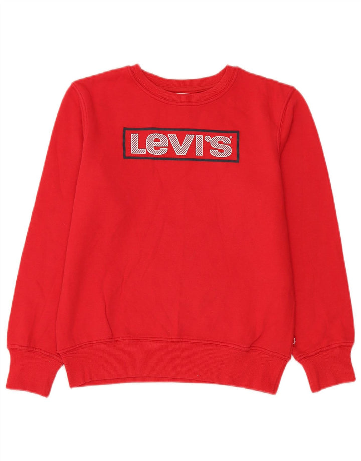 Джемпер с рисунком Levi's для мальчиков 15-16 лет, красный хлопок