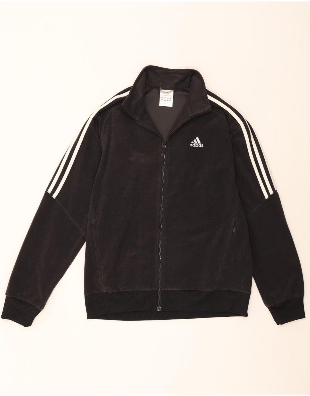Мужская флисовая куртка Adidas UK 38, средний черный полиэстер