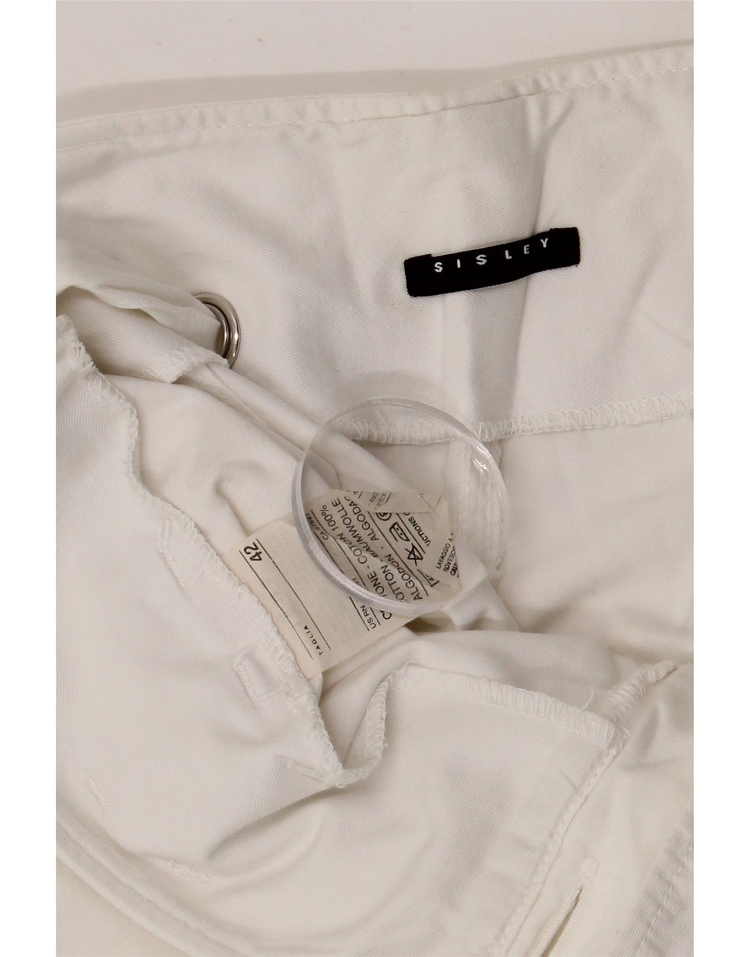 Женские шорты-бермуды Sisley IT 42 Medium W32, белый хлопок