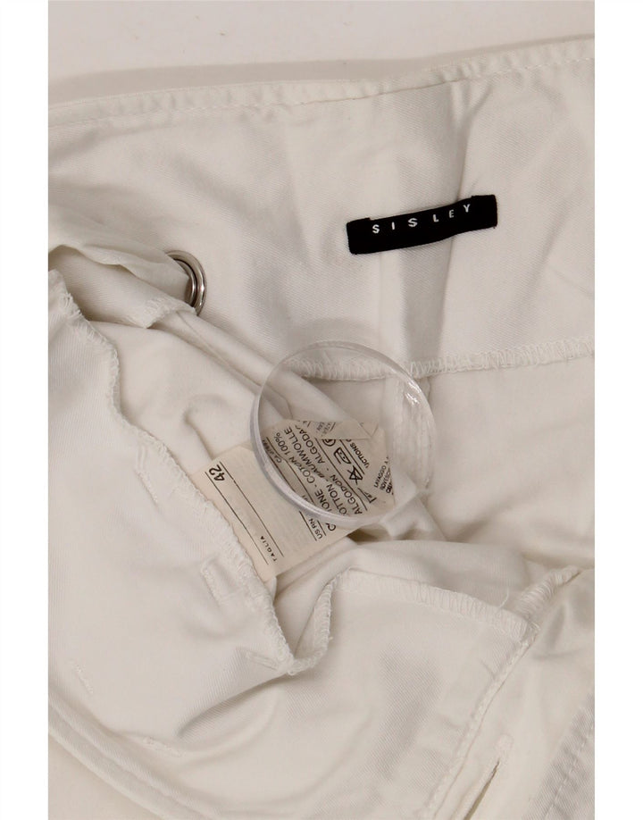 Женские шорты-бермуды Sisley IT 42 Medium W32, белый хлопок