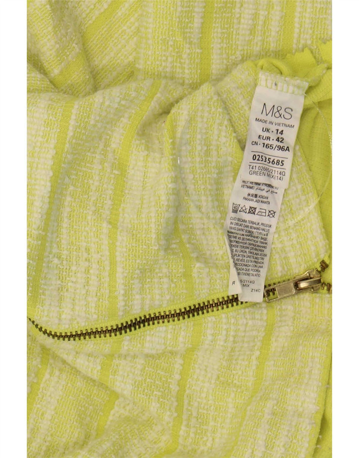 Женский топ с рукавом 3/4 Mark & Spencer, Великобритания 14, полиэстер в большую зеленую полоску