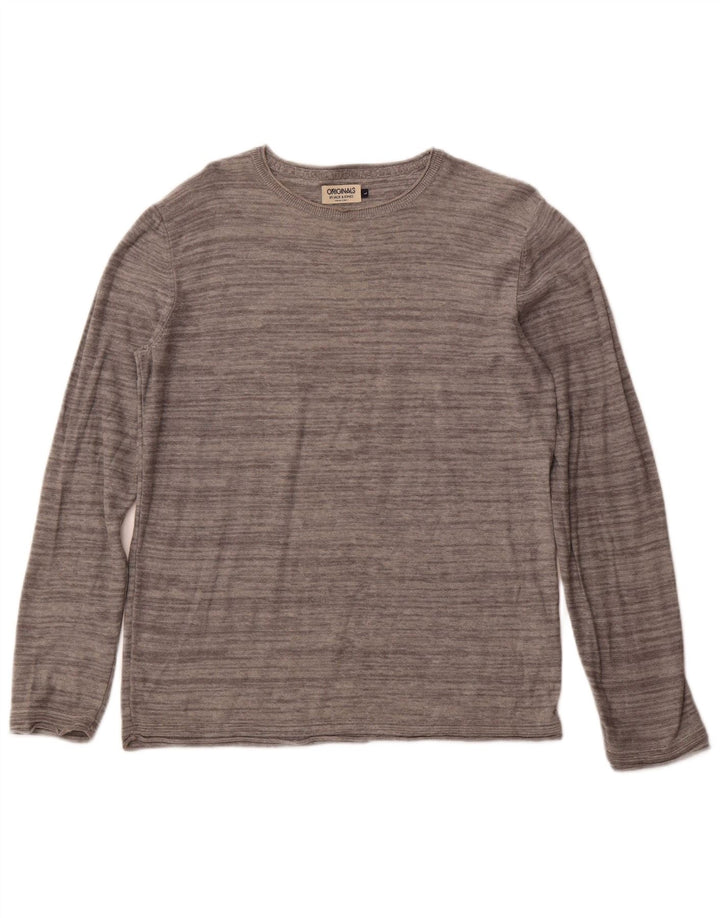 JACK & JONES Мужской топ с длинным рукавом, большой серый хлопок