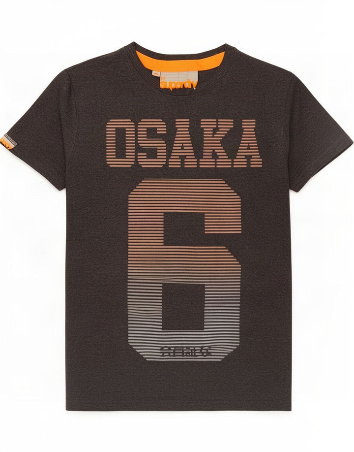 Superdry Мужская футболка с рисунком Osaka Top Small Grey Хлопок
