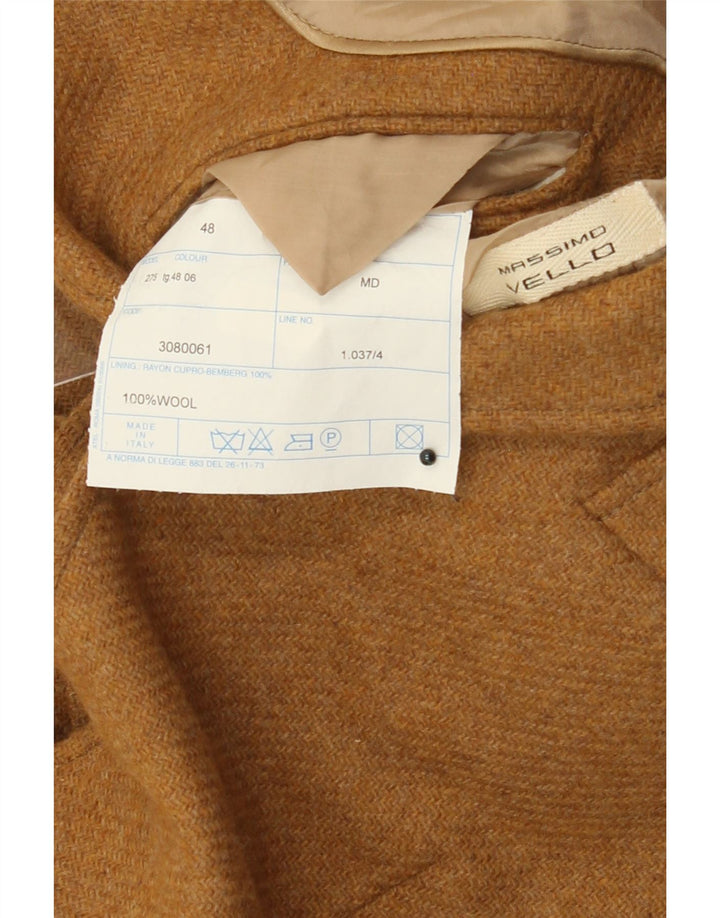 Винтажный мужской пиджак на 3 пуговицах IT 48, средний бежевый, шерсть