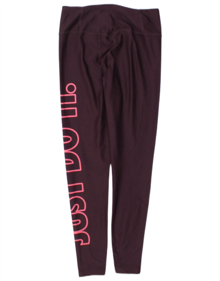 Женские леггинсы с рисунком Nike Dri Fit UK 10, малый бордовый полиэстер