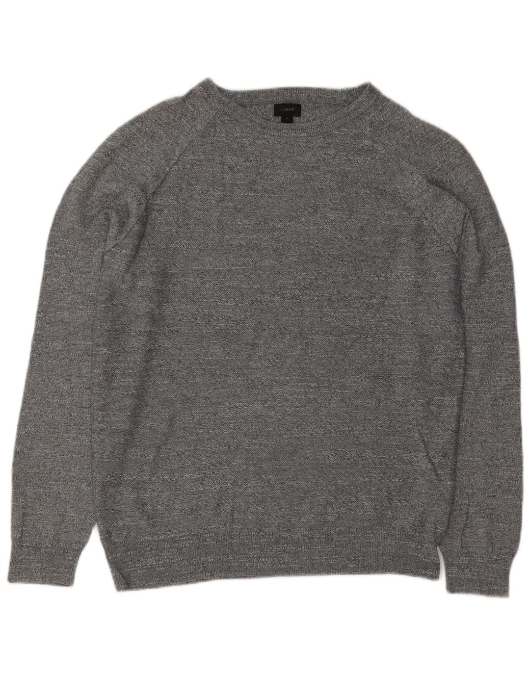 Мужской джемпер с круглым вырезом J. Crew, хлопковый свитер среднего серого цвета с крапинками
