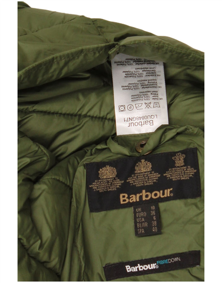 Женская стеганая куртка оверсайз Barbour UK 10, маленький цвет хаки, полиэстер