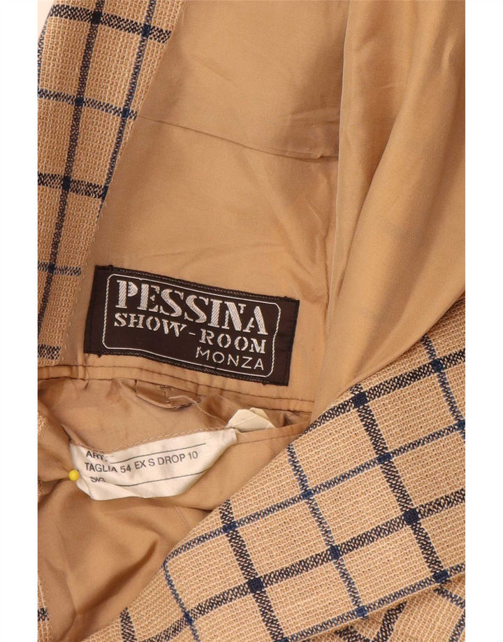 Cerruti 1881 Мужской пиджак на 2 пуговицах IT 54 2XL Классический в бежевую клетку