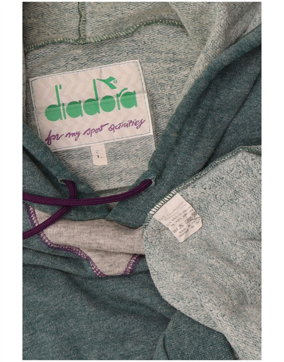 DIADORA Мужской джемпер без рукавов с капюшоном, большой синий, хлопок