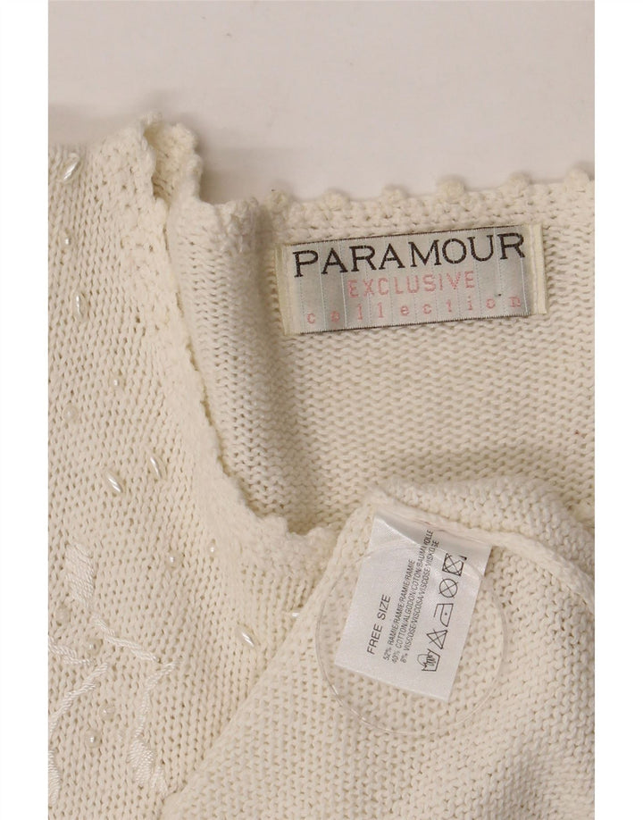 Женский кардиган Paramour, один размер, белый цветочный свитер Ramie