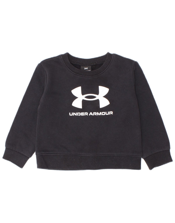 Футболка с рисунком Under Armour для маленьких мальчиков, топ 18–24 месяцев, черный хлопок