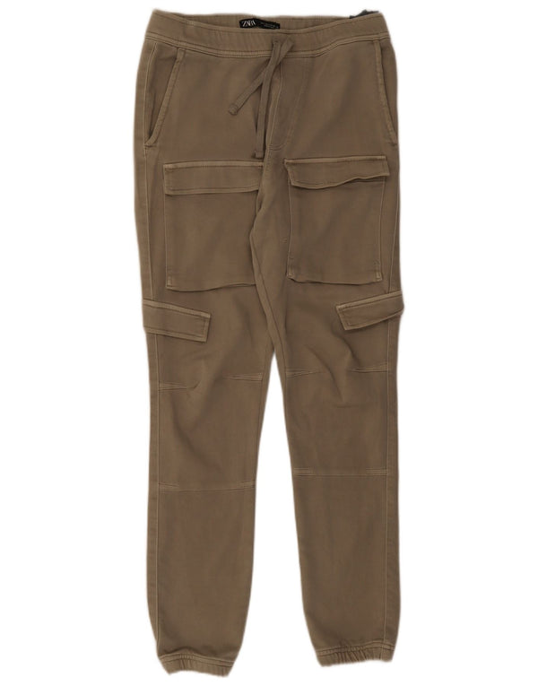 Мужские брюки-карго Zara, маленькие W30 L28, хаки, хлопок