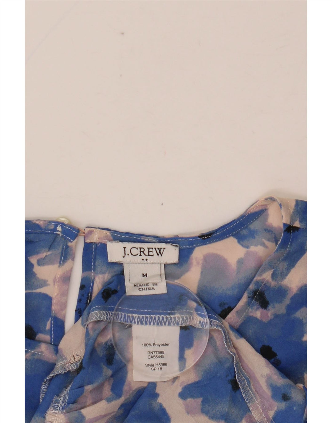 Женская блузка с рукавом 3/4 J. CREW, топ UK 14, средний синий цветочный полиэстер