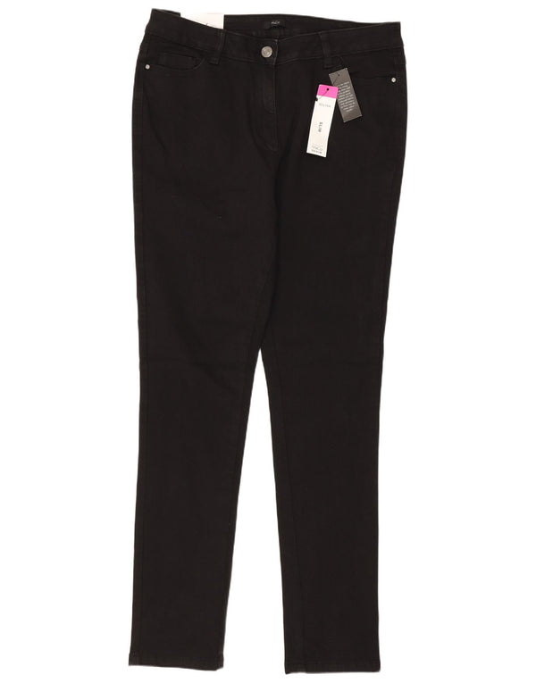 M&Co Womens Selina Slim Jeans UK 14 Large W32 L30 Black Cotton