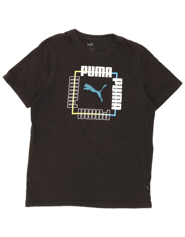 Женская футболка с рисунком Puma Top UK 14, средний черный хлопок