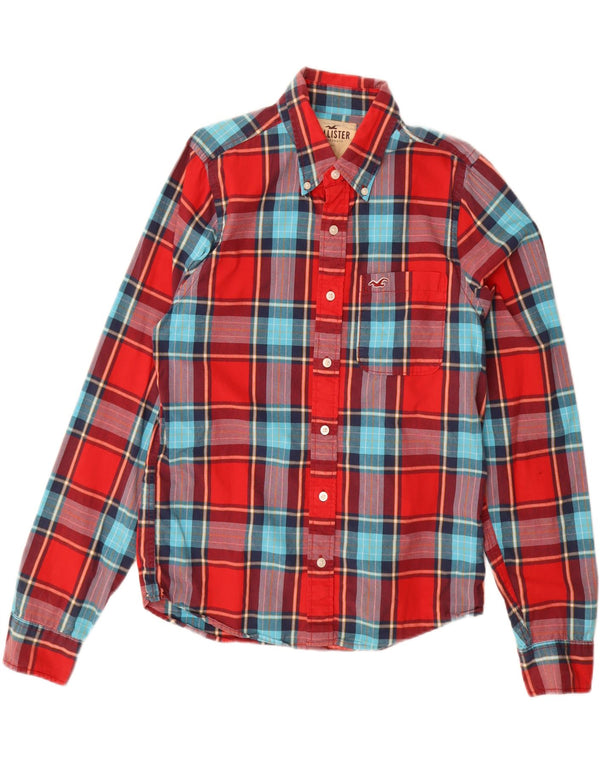 HOLLISTER Мужская рубашка в крупную красную клетку из хлопка