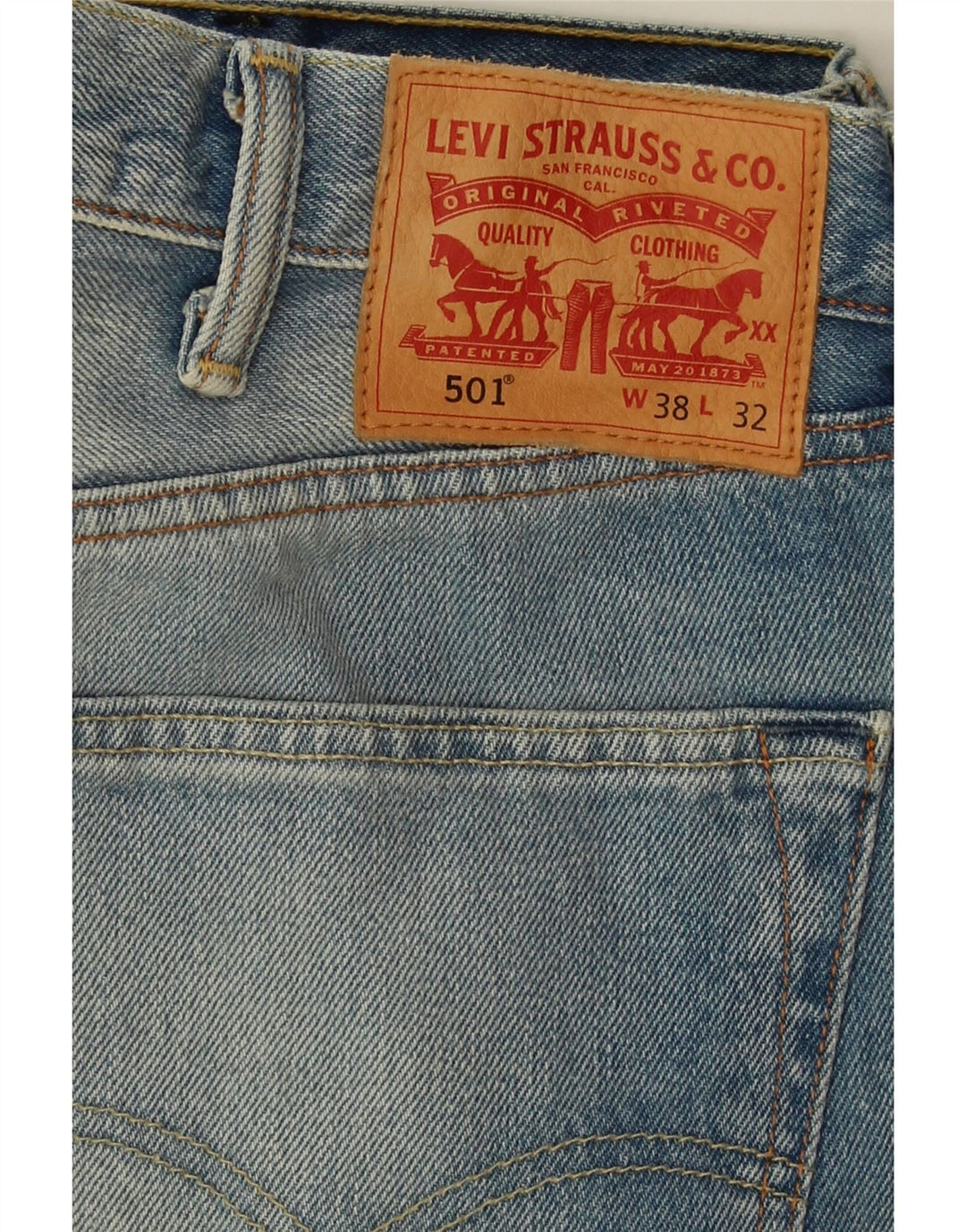 LEVI'S Mens 501 Straight Jeans W38 L28 Blue Vintage Levi's and Second-Hand Levi's from Messina Hembry 