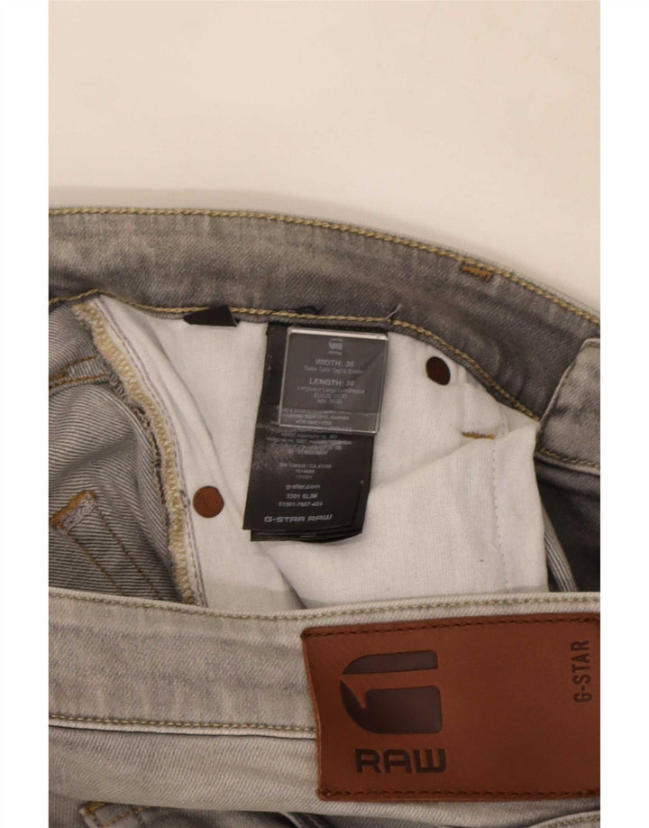 Мужские джинсы G-Star 3301 Slim W36 L30 Серые хлопковые