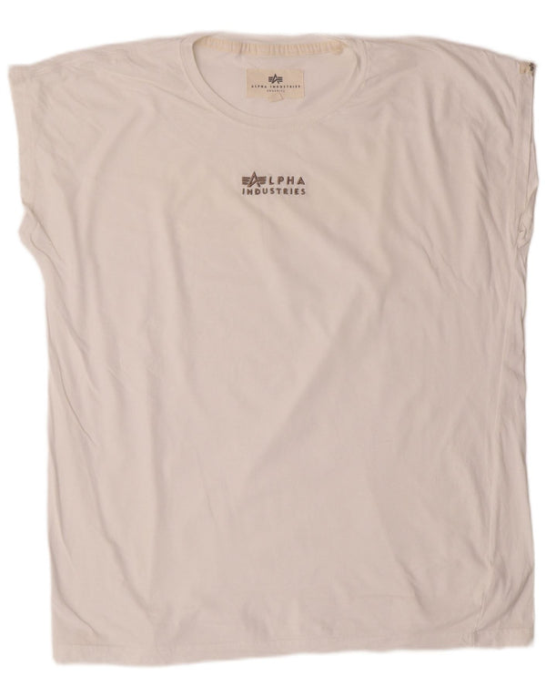 ALPHA INDUSTRIES Женский жилет с рисунком UK 22 3XL Белый хлопок