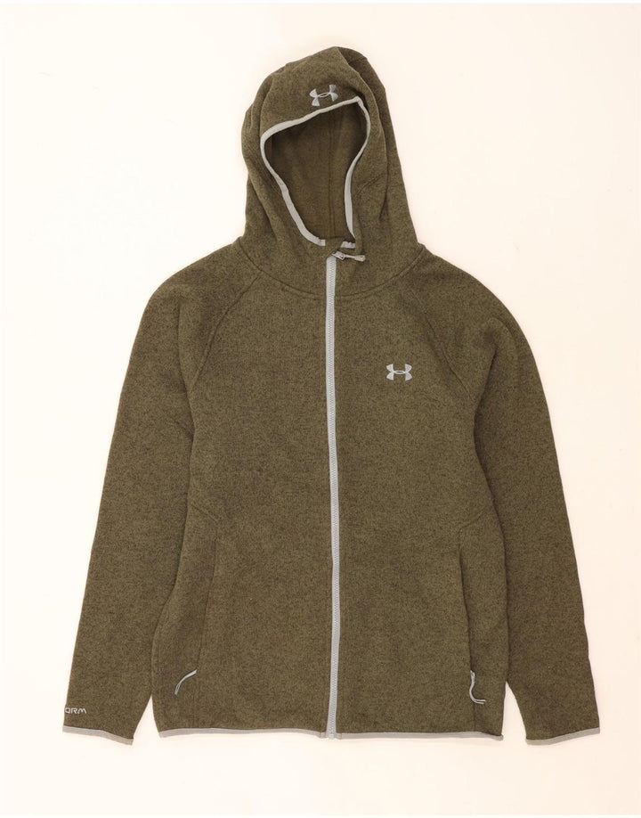 Мужской свитер с капюшоном на молнии Under Armour, большой зеленый в крапинку