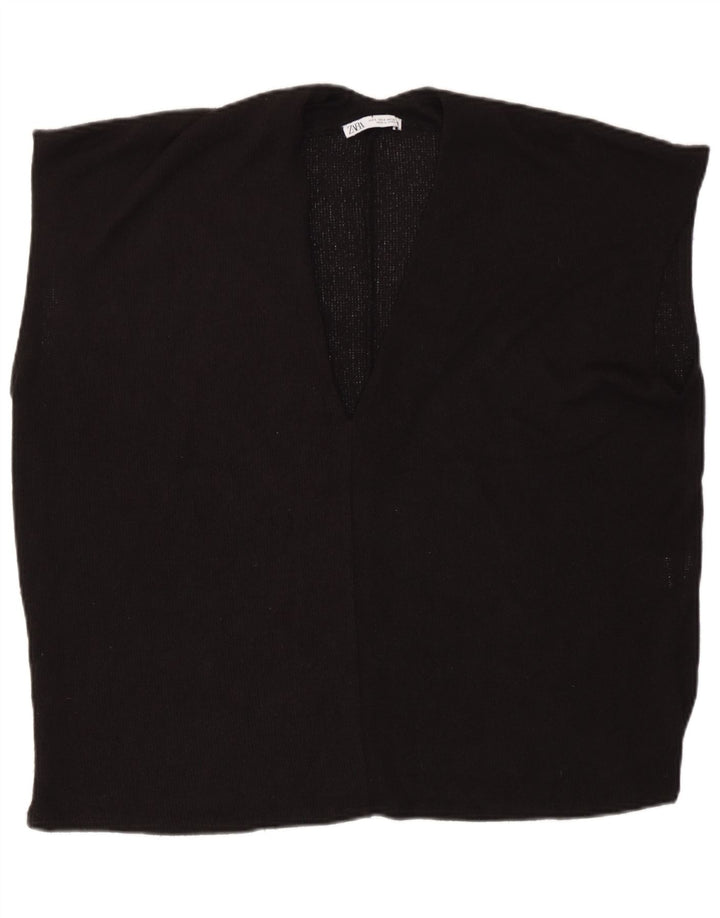 Женская майка Oversized Vest Zara UK 10, маленькая, черная, вискоза