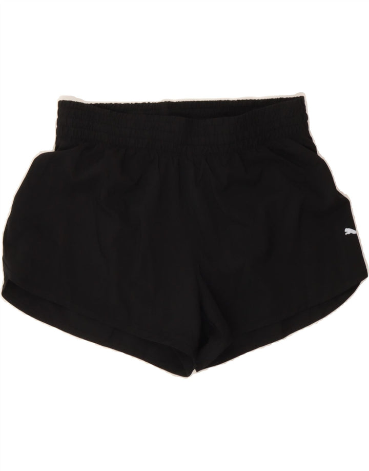 PUMA Womens Sport Shorts UK 12 Medium  Black Polyester Vintage Puma and Second-Hand Puma from Messina Hembry 