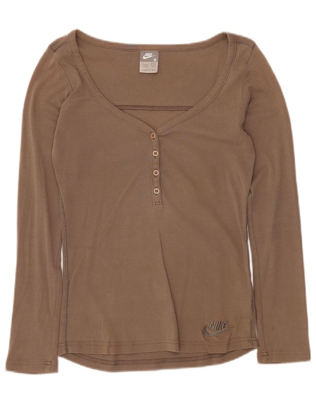 Женский топ NIKE с длинным рукавом, Великобритания, 8/10, маленький, серый, хлопковый
